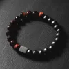 Black Collection - Red Tiger Eye Bead Bracelet sold by Rose Gold & Black