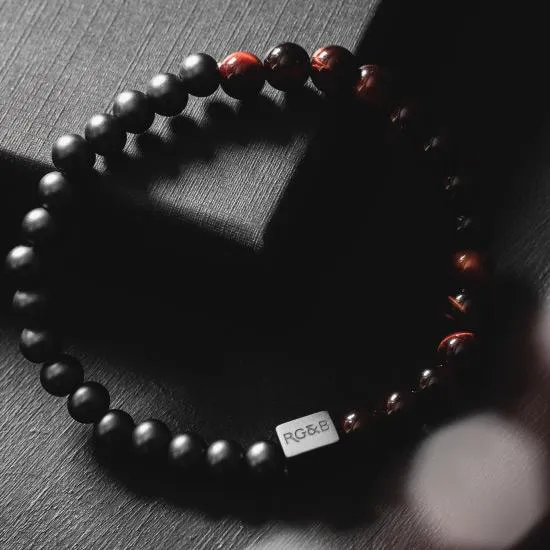 Black Collection - Red Tiger Eye Bracelet (6mm) sold by Rose Gold & Black product image thumbnail 2