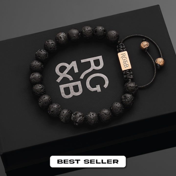 Lava Stone Beaded Bracelet sold by Rose Gold & Black product image thumbnail 2