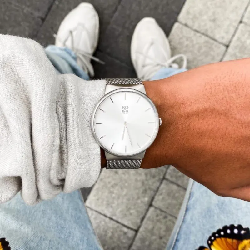 Minimal Silver Watch - M2 sold by Rose Gold & Black
