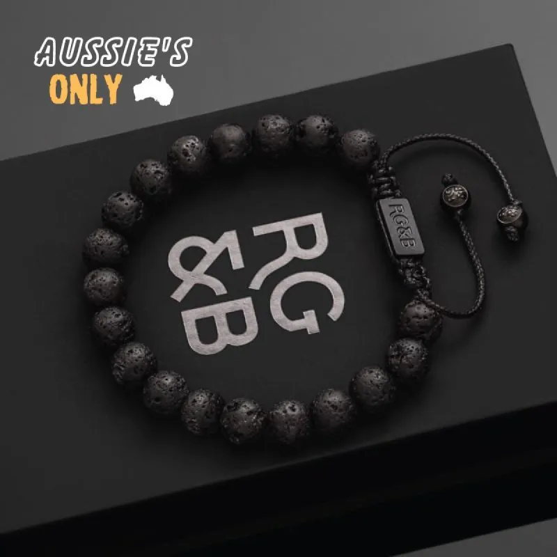 Lava Stone Bead Bracelet - B&B sold by Rose Gold & Black
