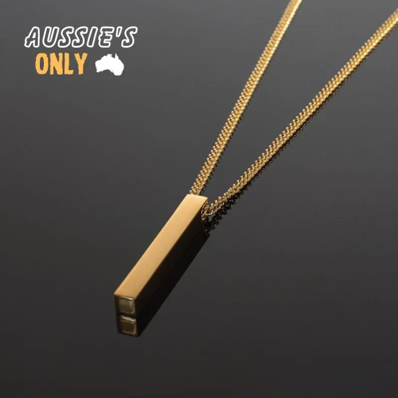Minimal Bar Necklace - 24KT Gold Plated sold by Rose Gold & Black