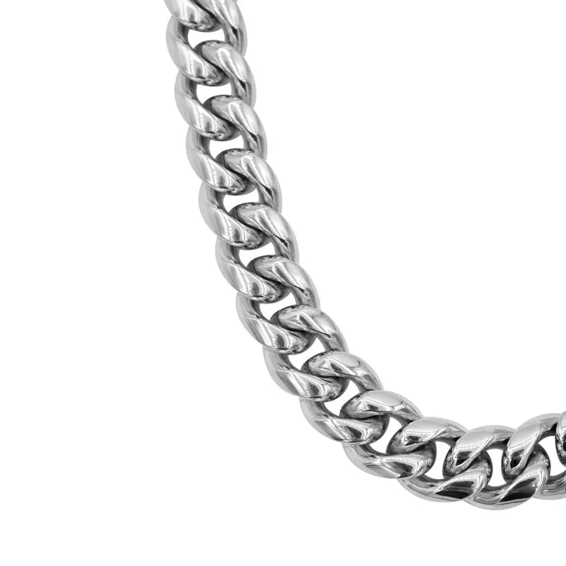 10 mm Cuban Chain Necklace - Silver sold by Rose Gold & Black product image thumbnail 2