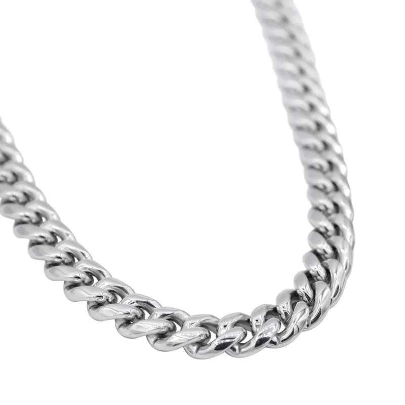 10 mm Cuban Chain Necklace - Silver sold by Rose Gold & Black product image thumbnail 5