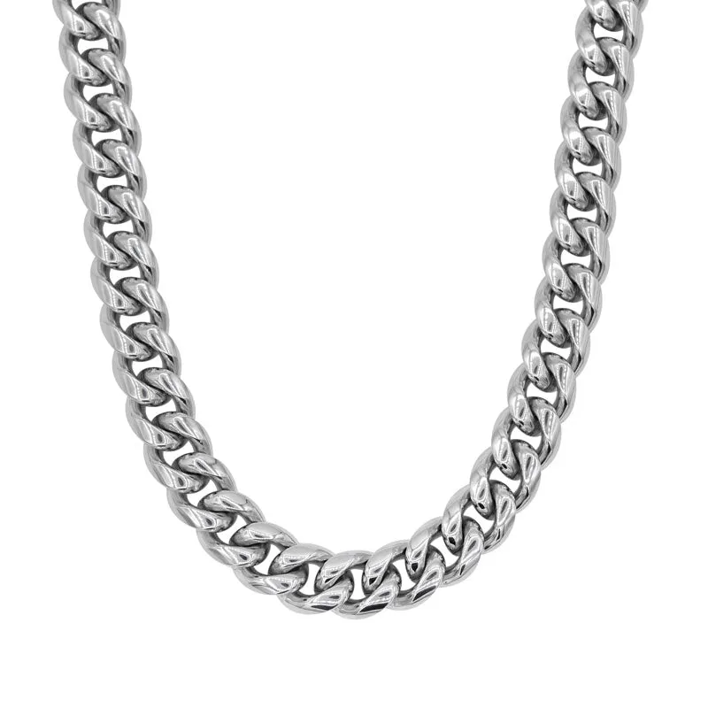 10 mm Cuban Chain Necklace - Silver sold by Rose Gold & Black product image thumbnail 4