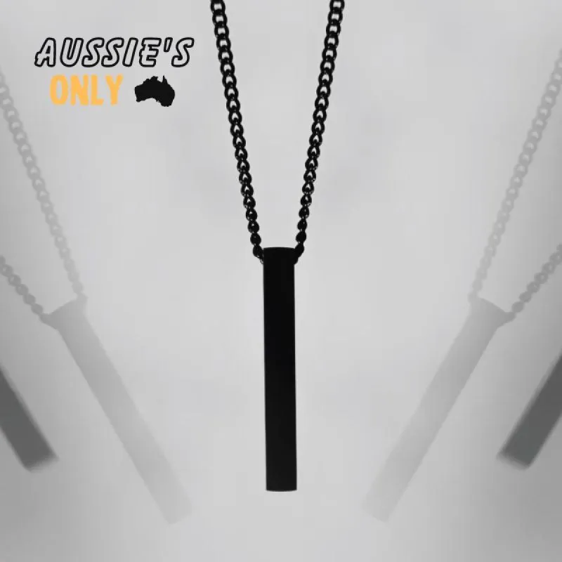 Minimal Bar Necklace - All Black sold by Rose Gold & Black