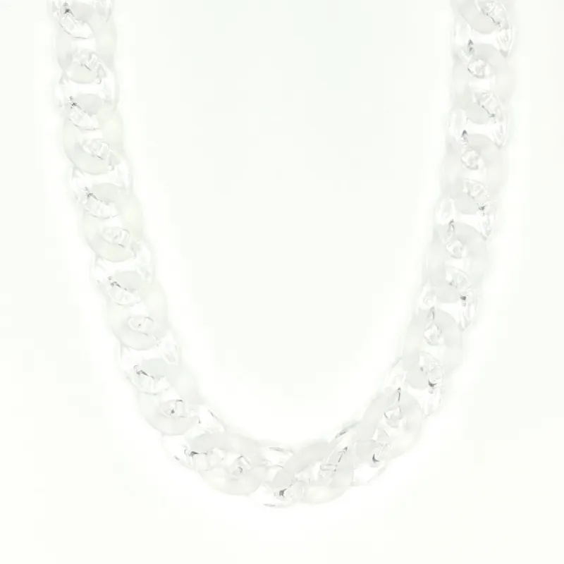 The Clear Cuban Link Chain sold by Rose Gold & Black
