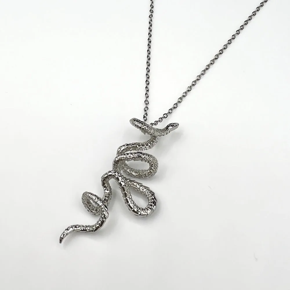 Snake Pendant Necklace - Silver sold by Rose Gold & Black product image thumbnail 3