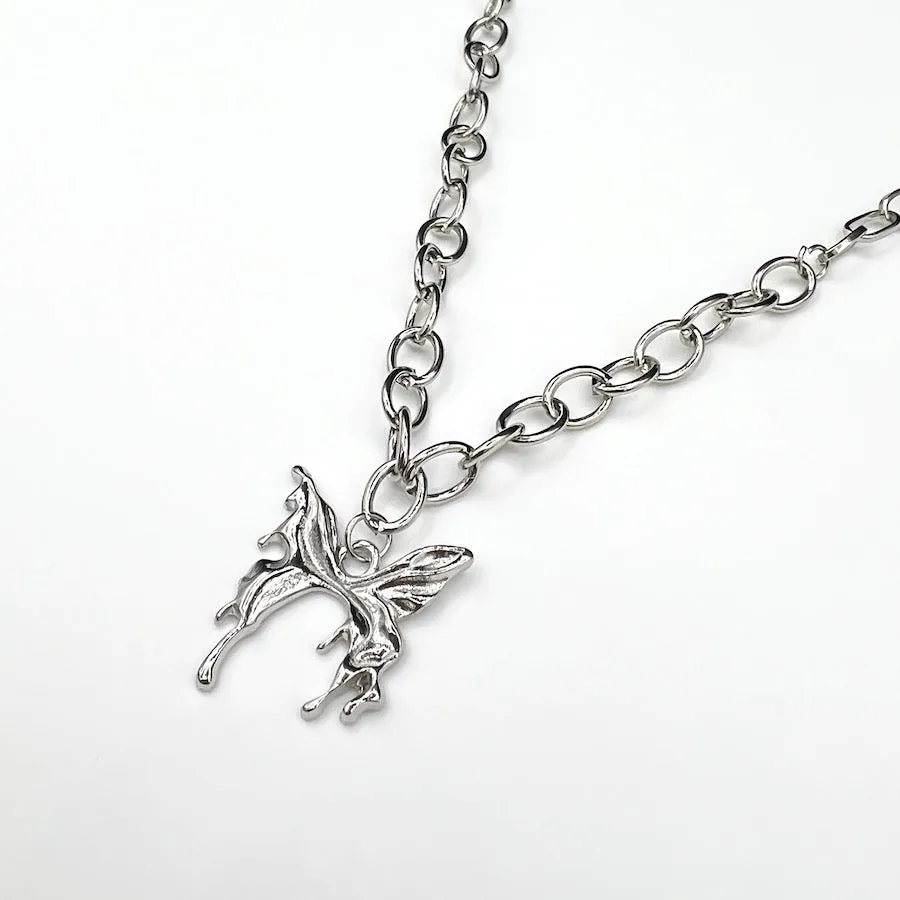 Butterfly Pendant Necklace - Silver sold by Rose Gold & Black product image thumbnail 3