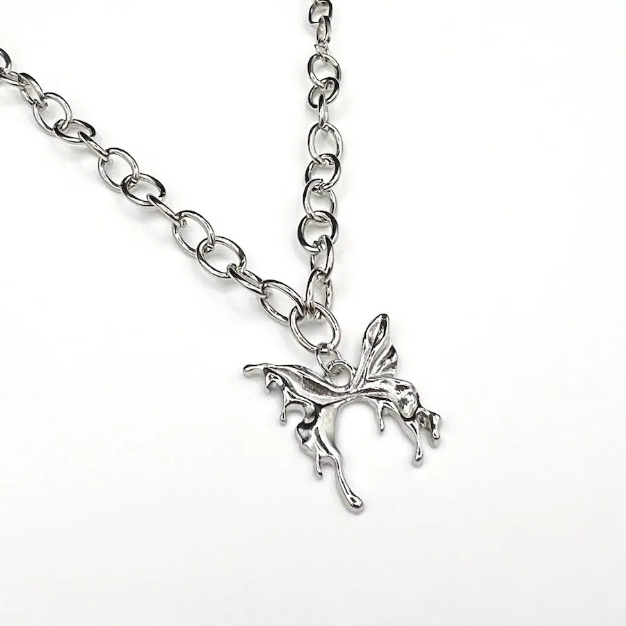 Butterfly Pendant Necklace - Silver sold by Rose Gold & Black product image thumbnail 2