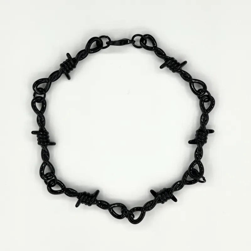 Barbed Wire Chain Bracelet - Black sold by Rose Gold & Black