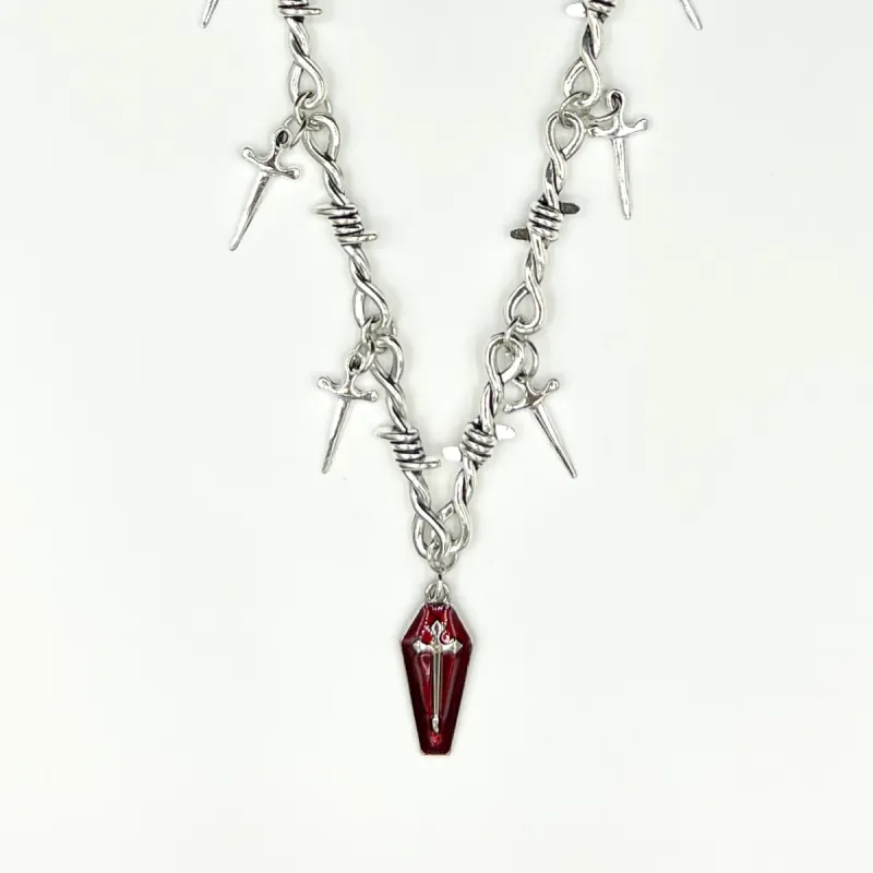 Crimson Dagger Pendant Necklace sold by Rose Gold & Black
