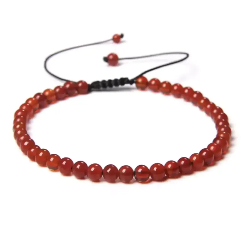 4mm Red Jasper Bead Bracelet sold by Rose Gold & Black