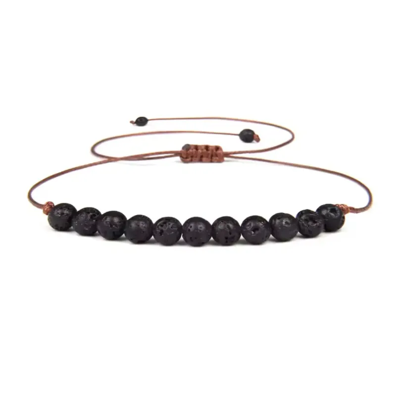 4mm Lava & Rope Bracelet sold by Rose Gold & Black