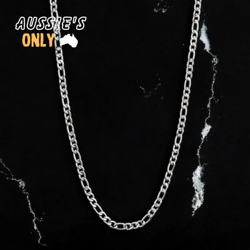 Figaro Chain Necklace - Silver sold by Rose Gold & Black