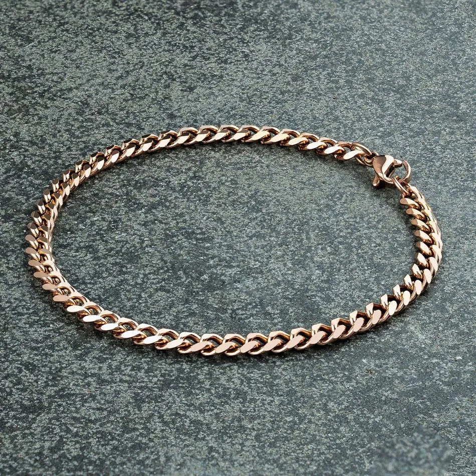 Cuban Chain Bracelet - Rose Gold sold by Rose Gold & Black