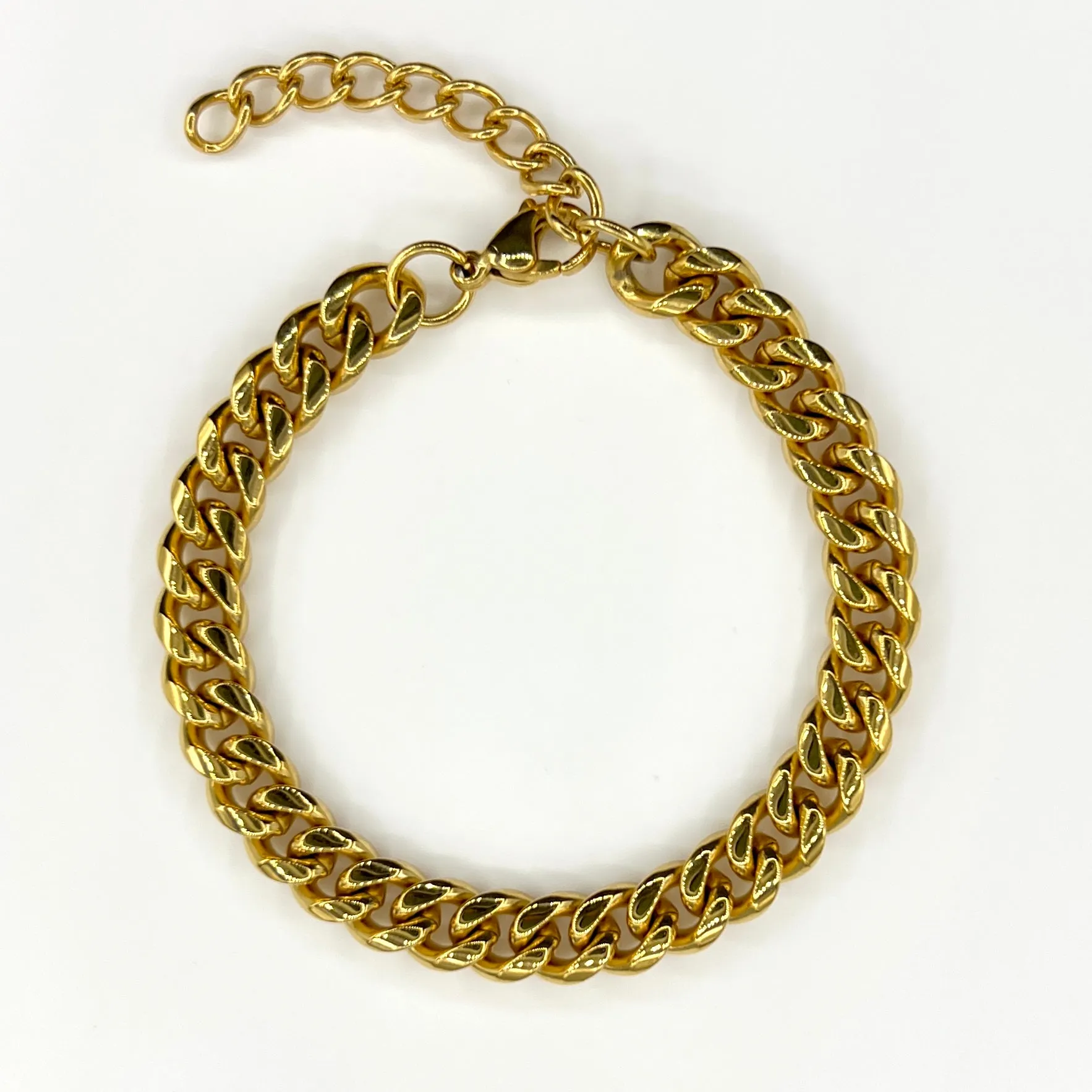 8MM Cuban Chain Bracelet - Gold sold by Rose Gold & Black
