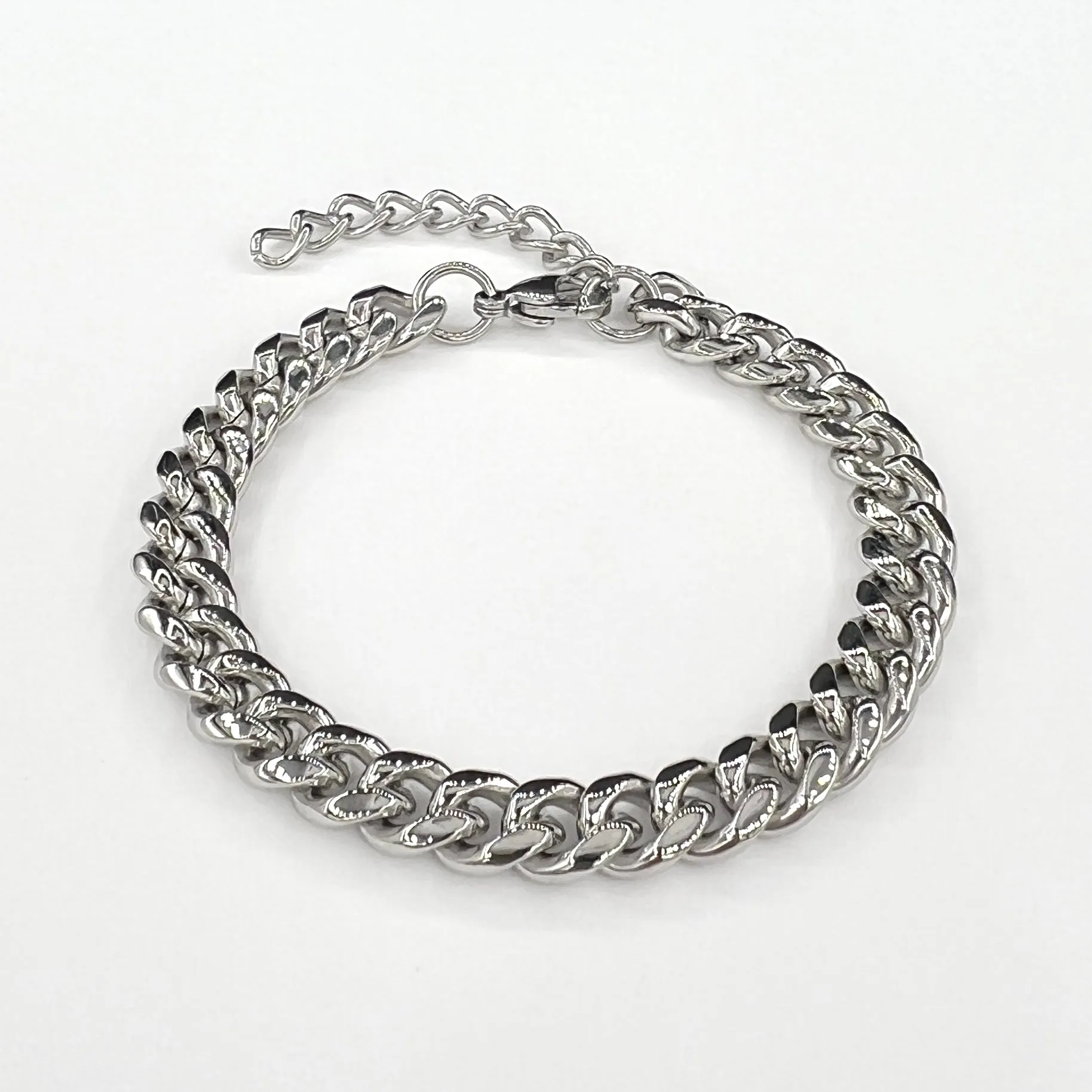 8MM Cuban Chain Bracelet - Silver sold by Rose Gold & Black product image thumbnail 3