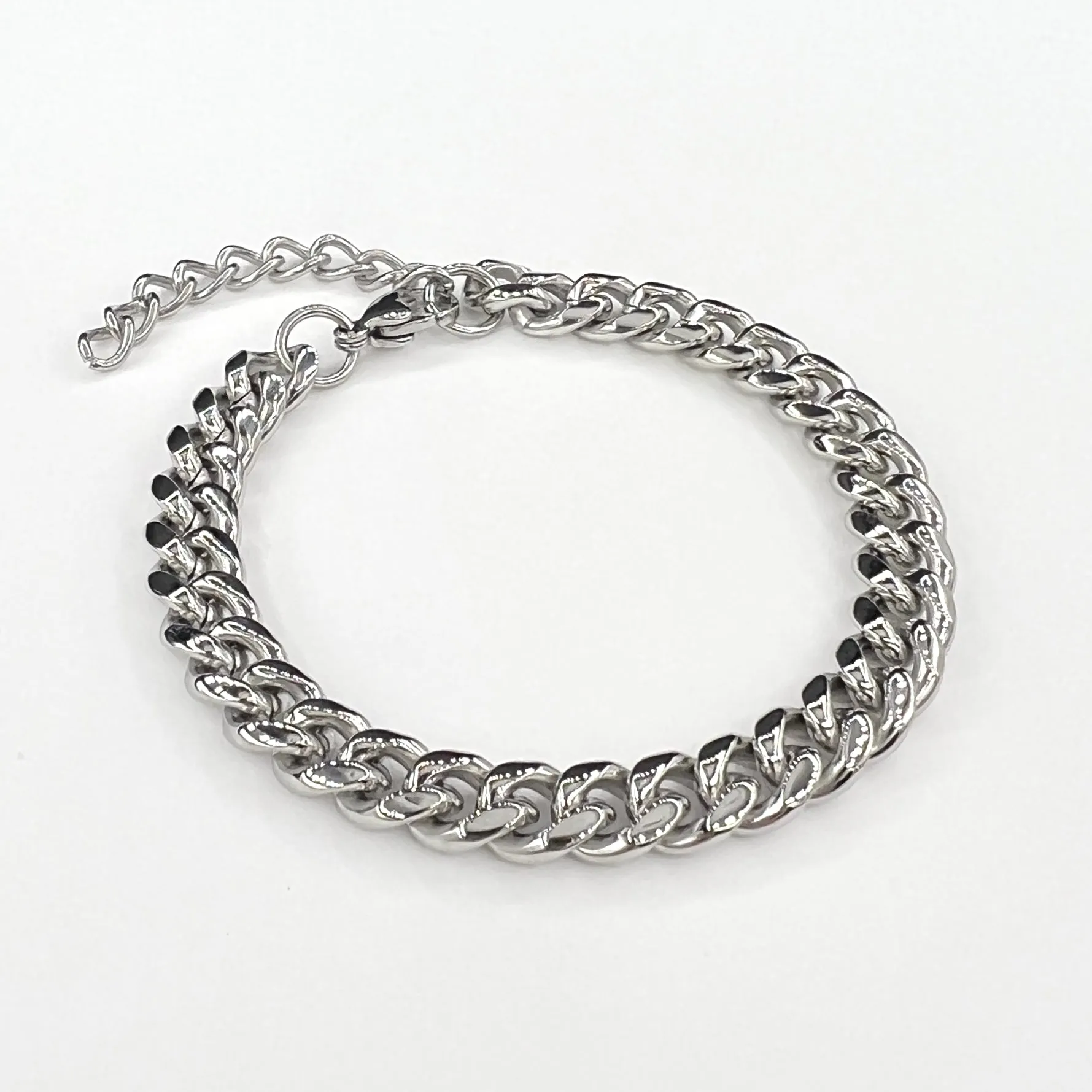 8MM Cuban Chain Bracelet - Silver sold by Rose Gold & Black product image thumbnail 2