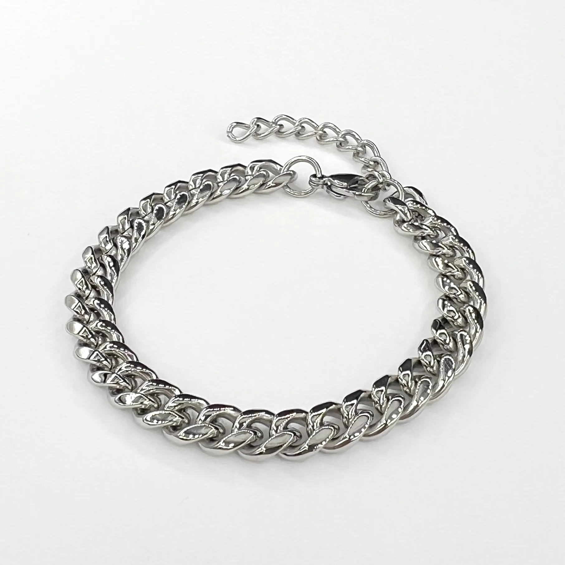8MM Cuban Chain Bracelet - Silver sold by Rose Gold & Black product image thumbnail 4