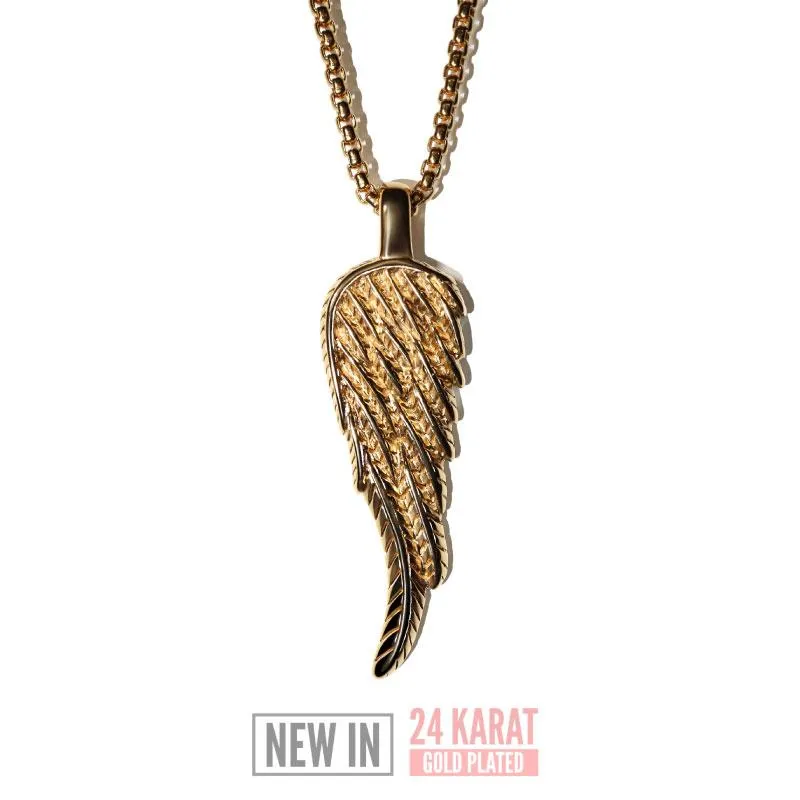 Angel Wing Necklace 24KT Gold sold by Rose Gold & Black