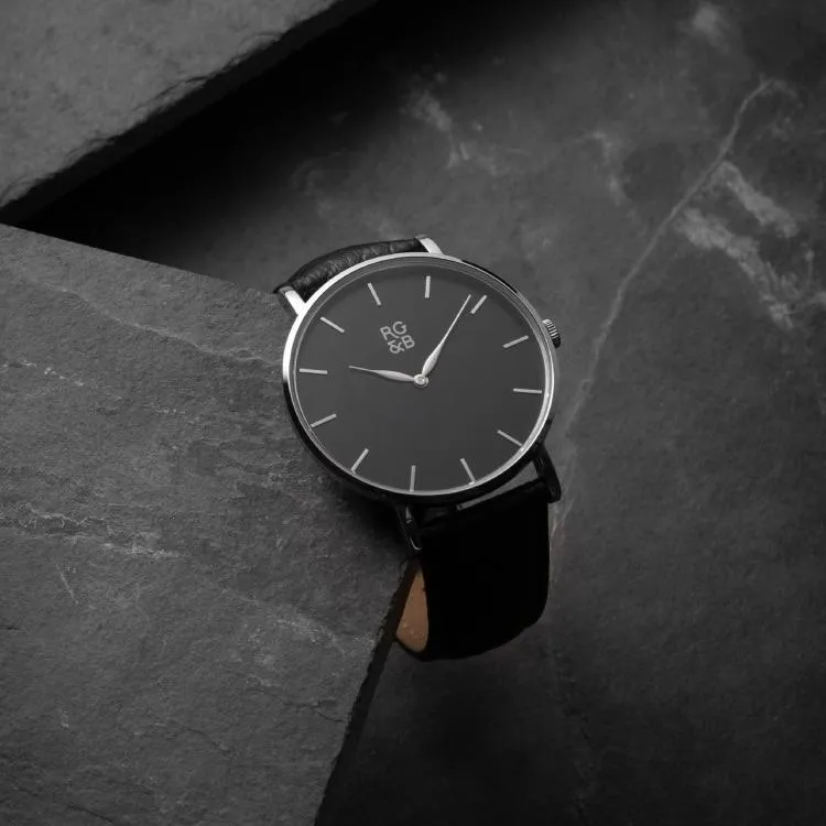 Classic Minimal Watch - Silver & Black sold by Rose Gold & Black