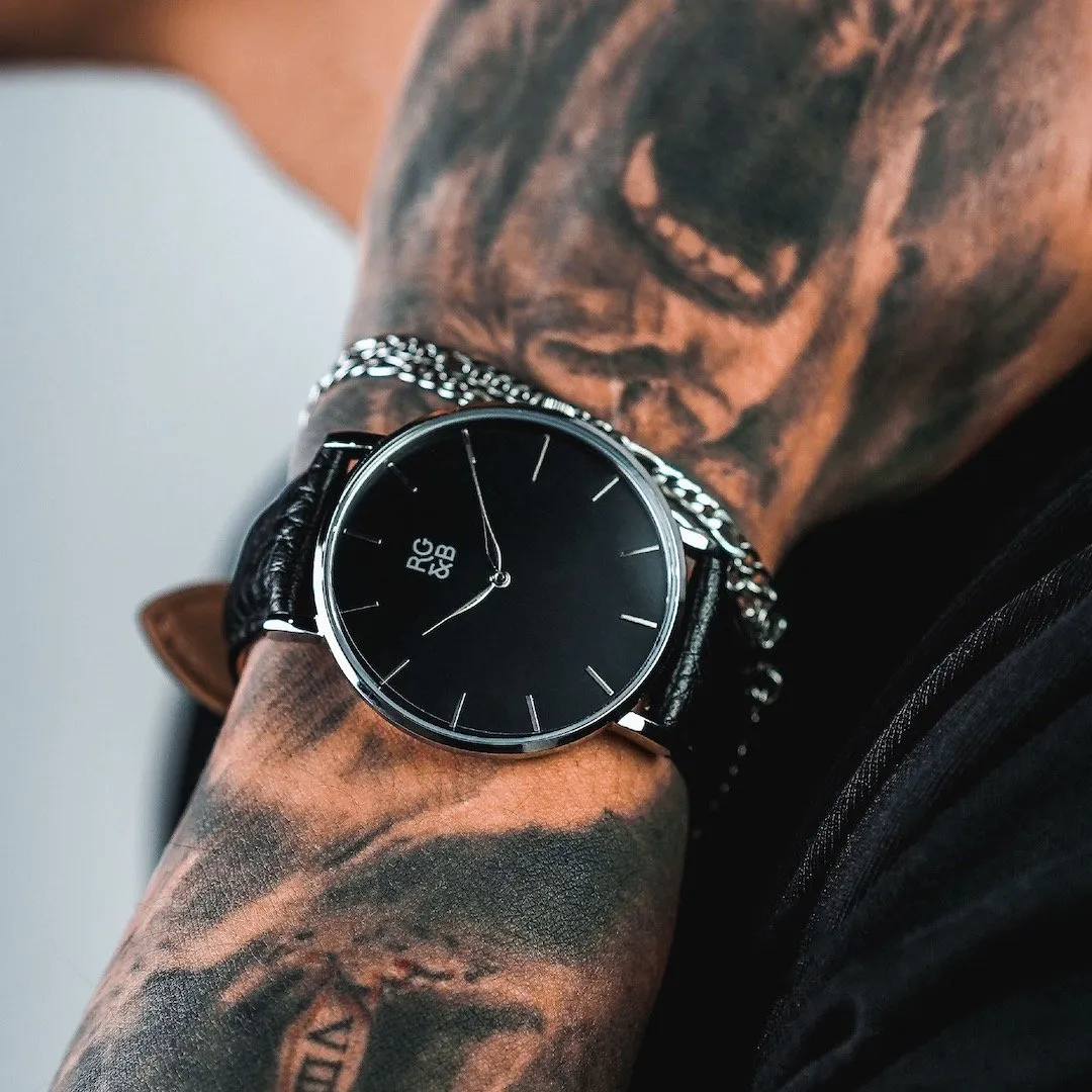 Classic Minimal Watch - Silver & Black sold by Rose Gold & Black product image thumbnail 2