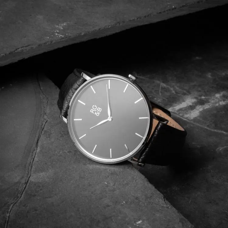 Classic Minimal Watch - Silver & Black sold by Rose Gold & Black product image thumbnail 4