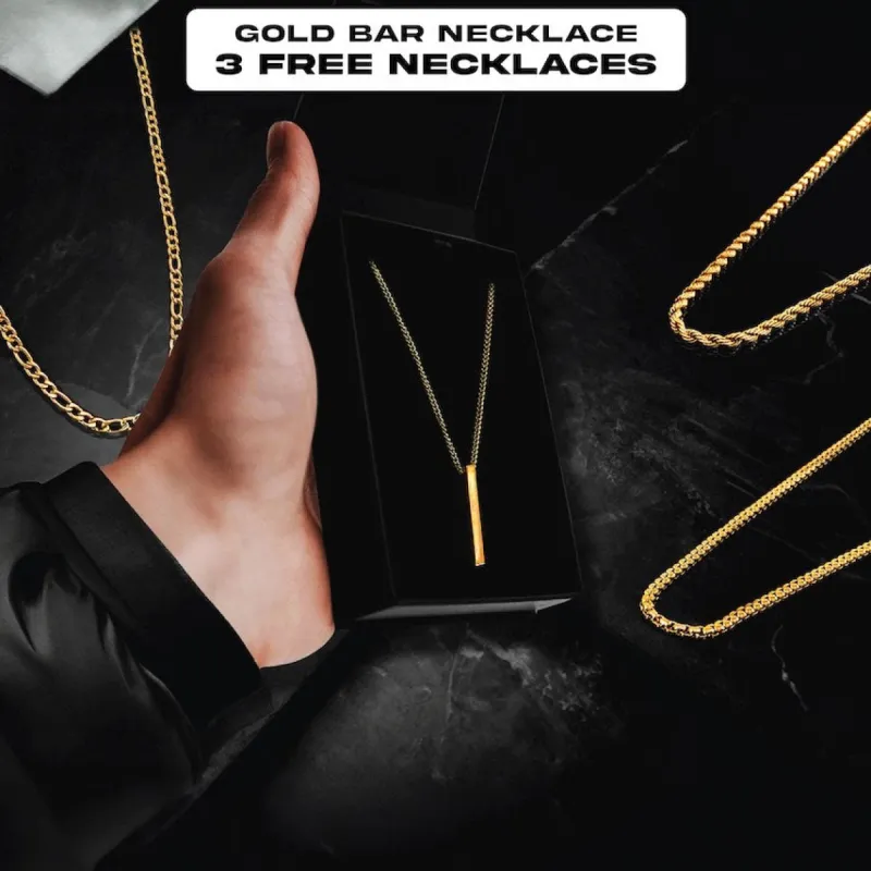 24kt Gold Bar Necklace - BUNDLE & SAVE sold by Rose Gold & Black