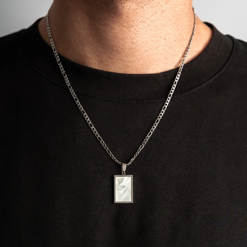 Rectangle Pendant - Silver & White Pearl sold by Rose Gold & Black product image thumbnail 2