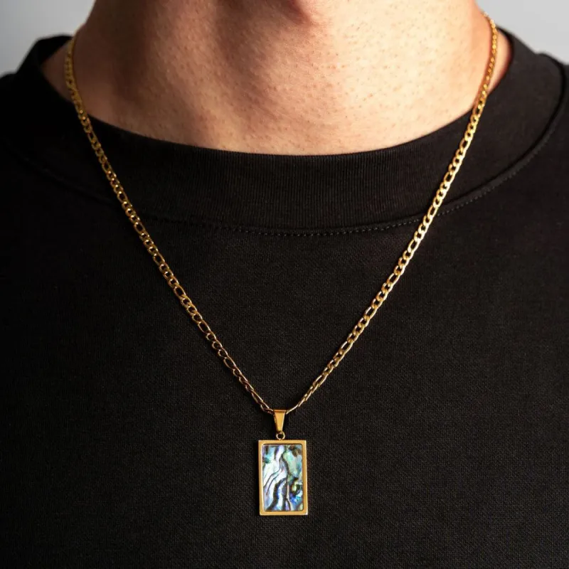 Rectangle Pendant (24kt Gold & Opal) sold by Rose Gold & Black