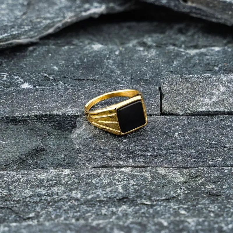 Vintage Signet Ring (24kt Gold & Black) sold by Rose Gold & Black