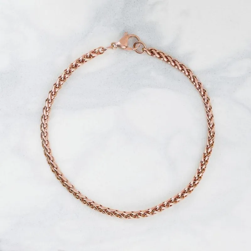 Wheat Chain Bracelet - Rose Gold sold by Rose Gold & Black