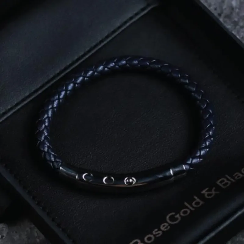Woven Adjustable Single - Silver & Navy sold by Rose Gold & Black