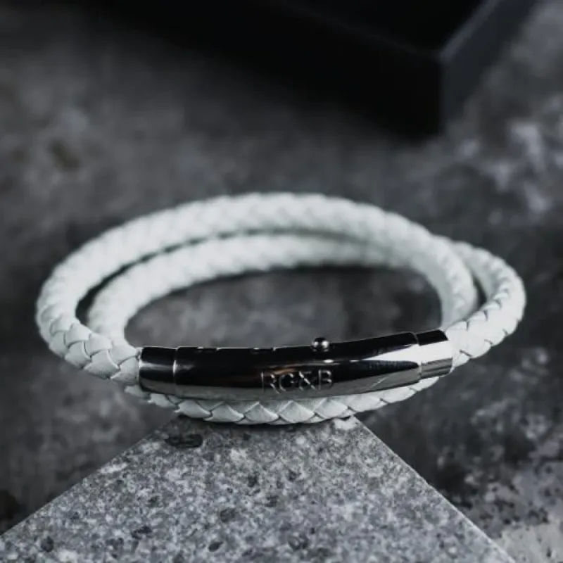 Woven Adjustable Double - Silver & White sold by Rose Gold & Black