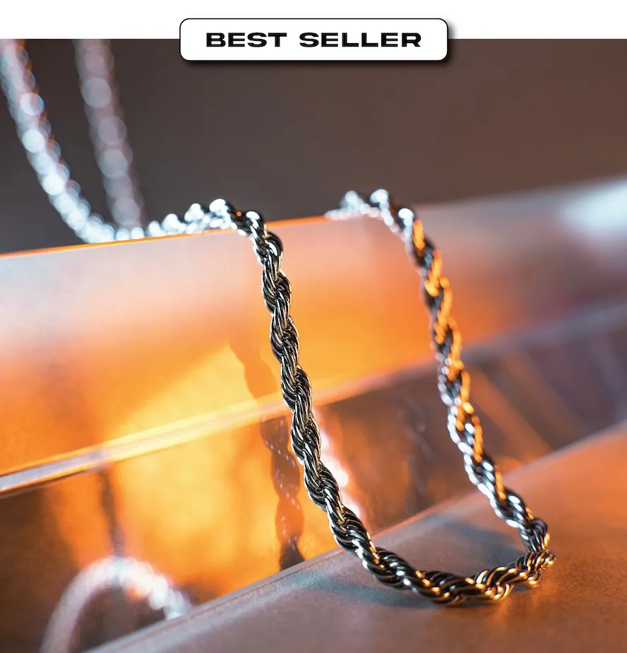 Minimal Silver Rope Chain - BUNDLE & SAVE sold by Rose Gold & Black product image thumbnail 2