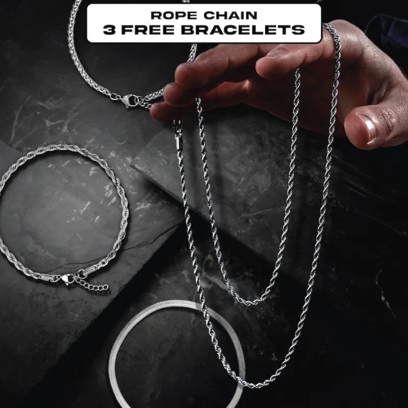 Minimal Silver Rope Chain - BUNDLE & SAVE sold by Rose Gold & Black