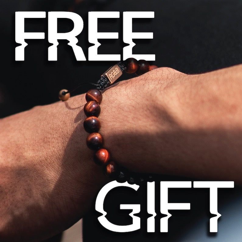 Red Tiger Eye Bead Bracelet (100% off with Lava Stone) sold by Rose Gold & Black