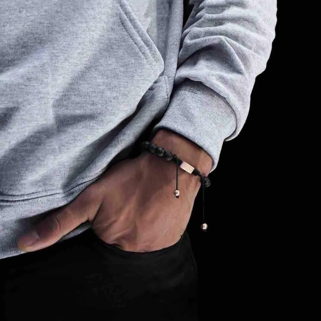 Matte Agate Bead Bracelet sold by Rose Gold & Black product image thumbnail 3