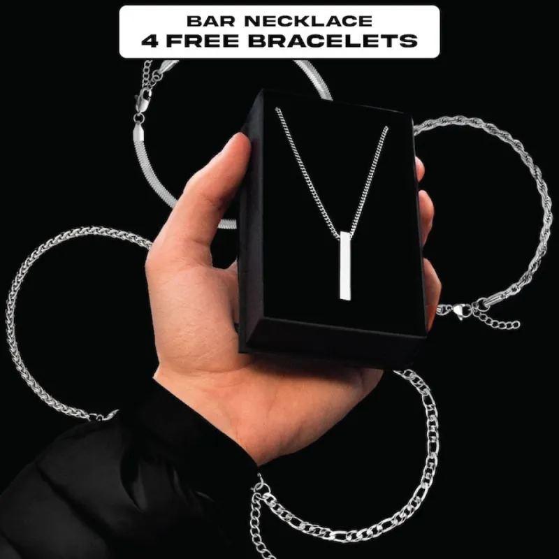 Minimal Bar Necklace and Bracelets (BUNDLE & SAVE) sold by Rose Gold & Black