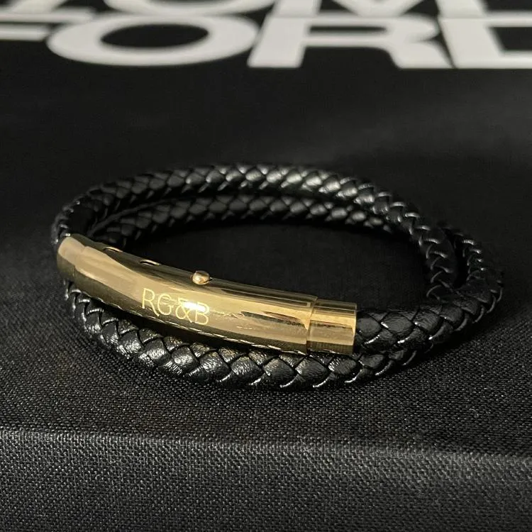 Woven Adjustable Double - 24KT Gold sold by Rose Gold & Black