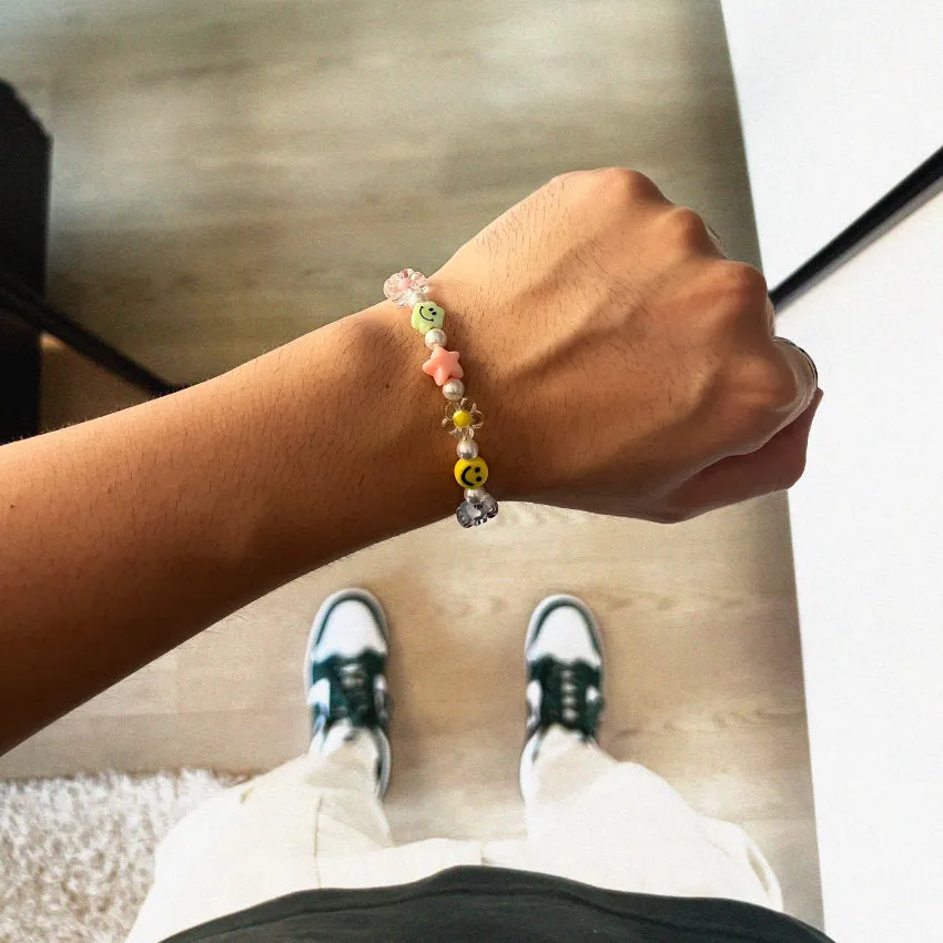 Smile Face Pearl Beaded Bracelet sold by Rose Gold & Black product image thumbnail 5