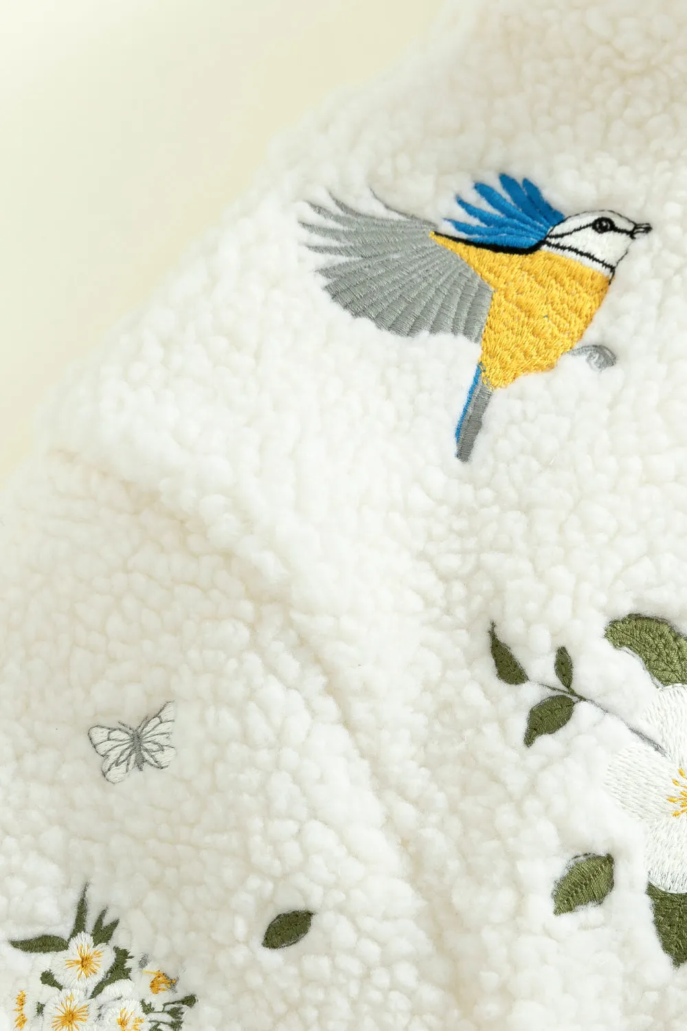 Botanical Embroidery Sherpa Fleece sold by Yitai product image thumbnail 4