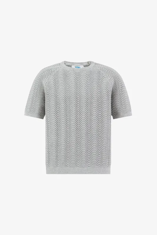 Grey Shale Stitch T-Shirt made by Yitai