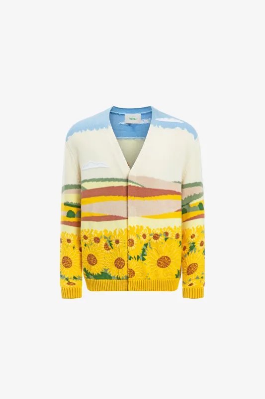 Intarsia Sunflower Cardigan made by Yitai