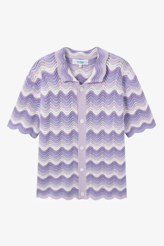 Lavender Shale Stitch Button-Up made by Yitai