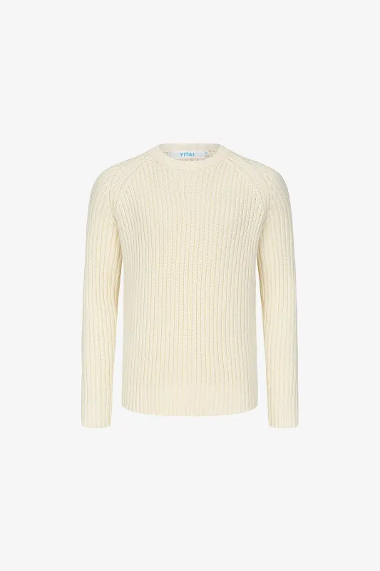 Signature Rib Sweater - Cream made by Yitai