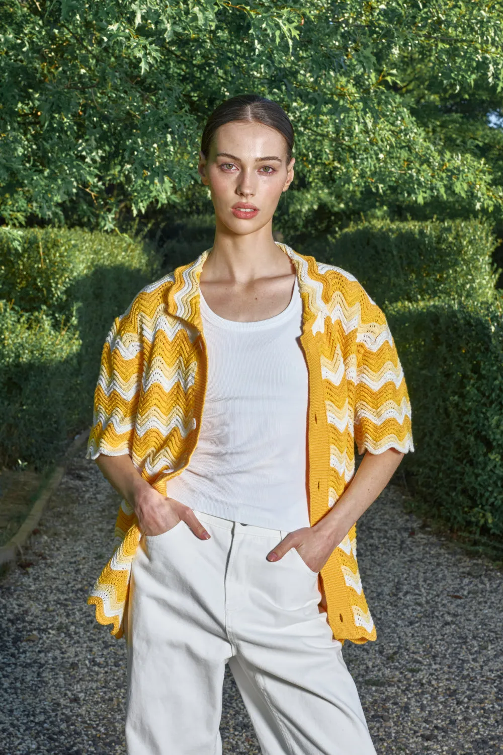 Marigold Shale Stitch Button-Up sold by Yitai product image thumbnail 4