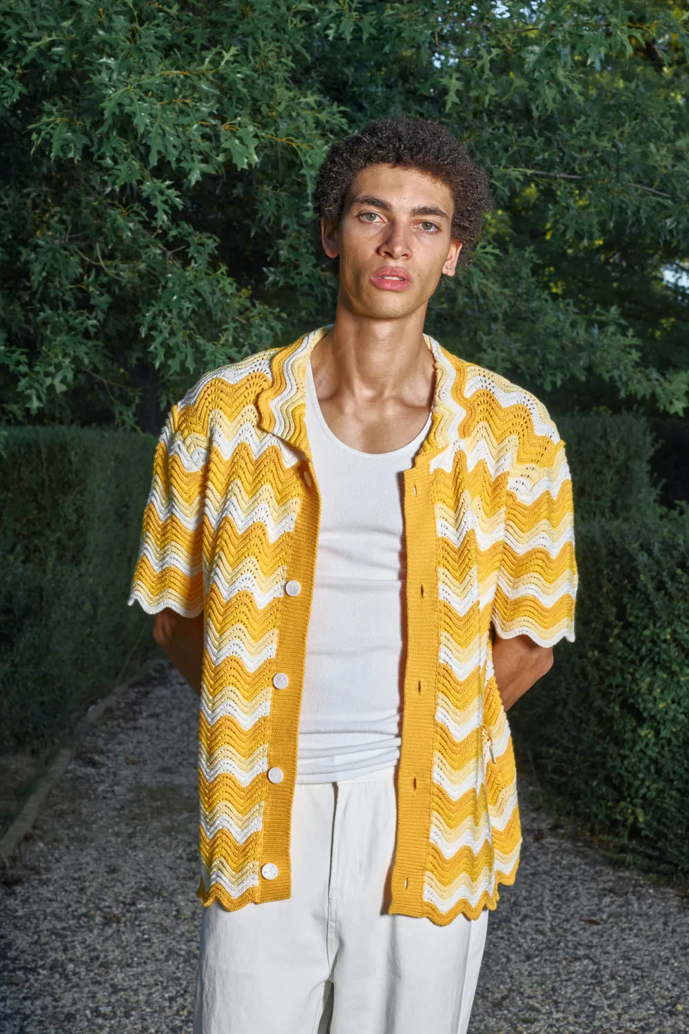 Marigold Shale Stitch Button-Up sold by Yitai product image thumbnail 2