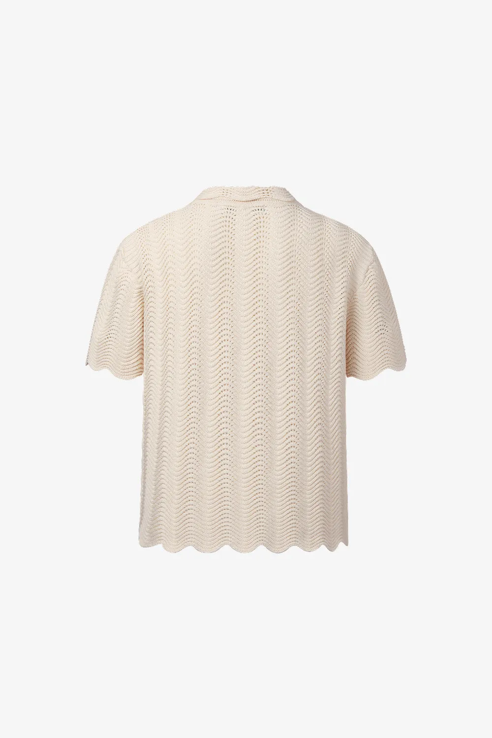 Ecru shale stitch Button-Up sold by Yitai product image thumbnail 2